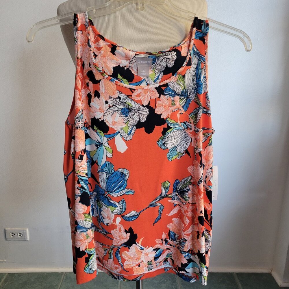 NWT Chico’s Floral Tank Top (Chico Size: 2) - Picture 7 of 16